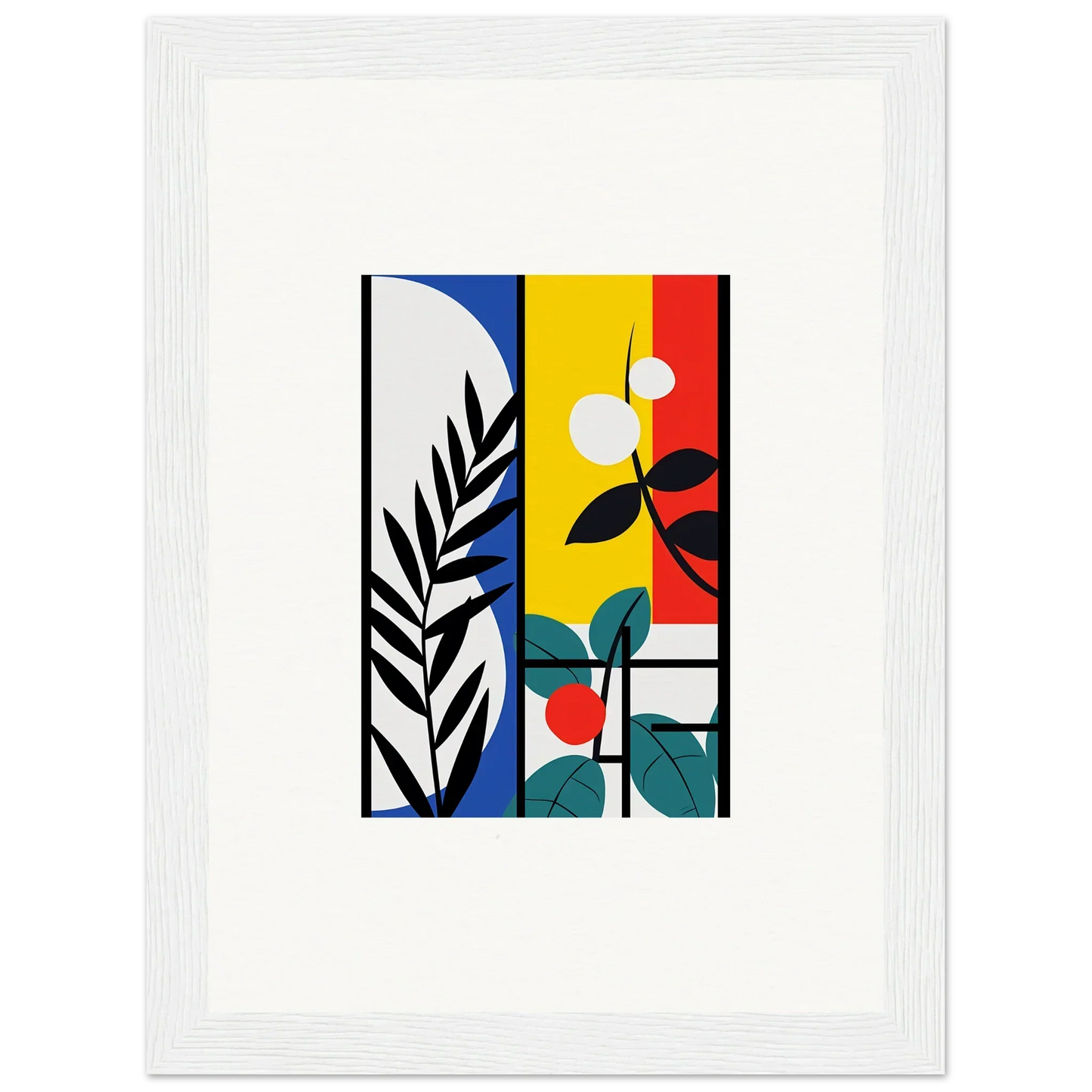 Abstract geometric canvas print of colorful plant shapes for dreamfolk blooming decor