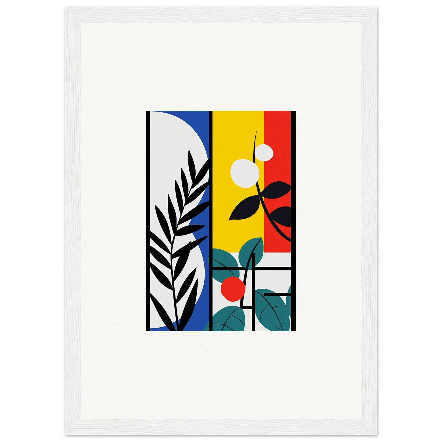 Abstract canvas print of Dreamfolk Blooming with bold colors and geometric shapes for room decoration