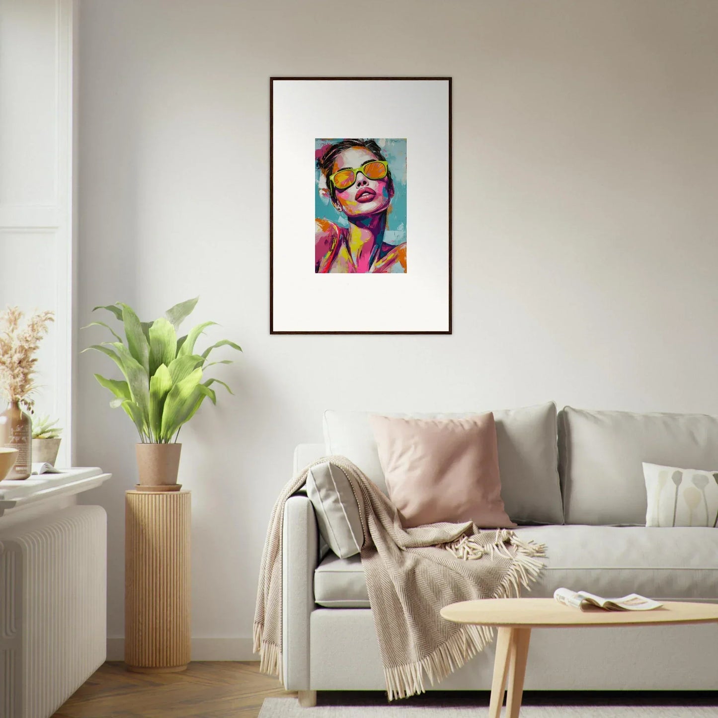 Colorful pop art portrait for a vibrant room decoration canvas print, Radiant Reverie