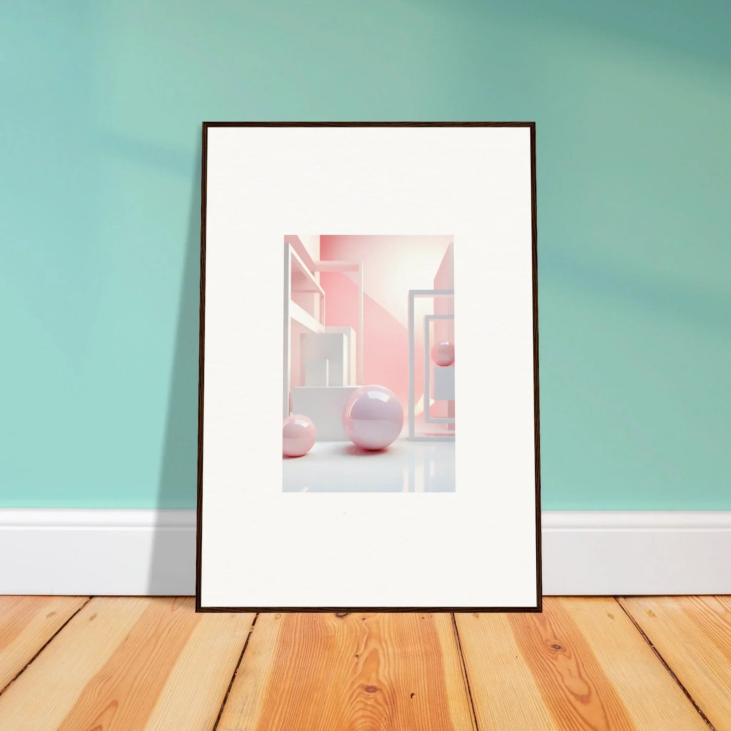 Minimalist architectural wall art in pink tones, perfect for modern room decoration