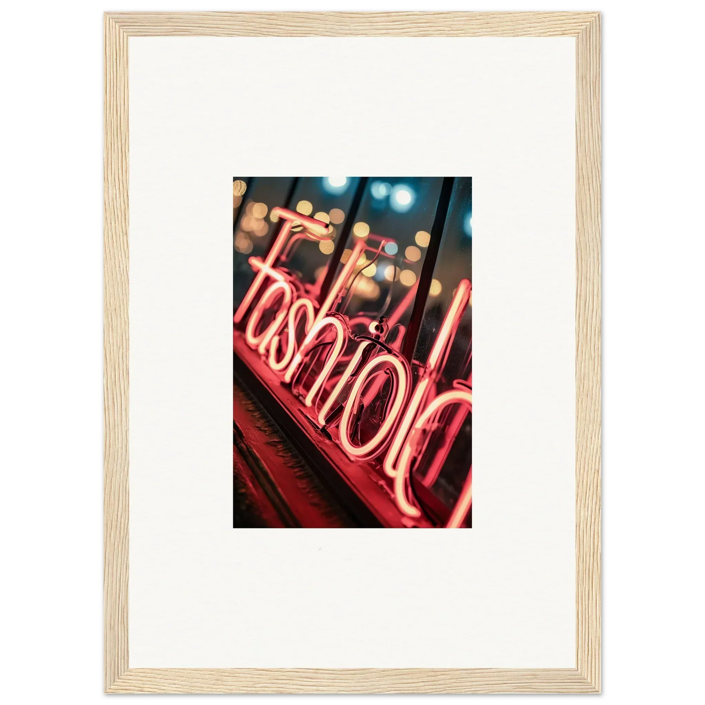 Neon sign reading fashion in red for stylish room decoration with Lasid Quara vibe