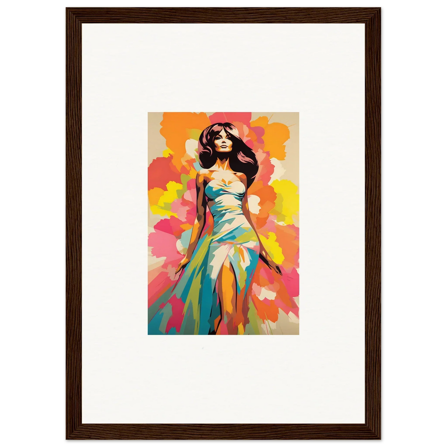 Colorful portrait of a woman in a turquoise dress for the Transcendent Chromatic Muse