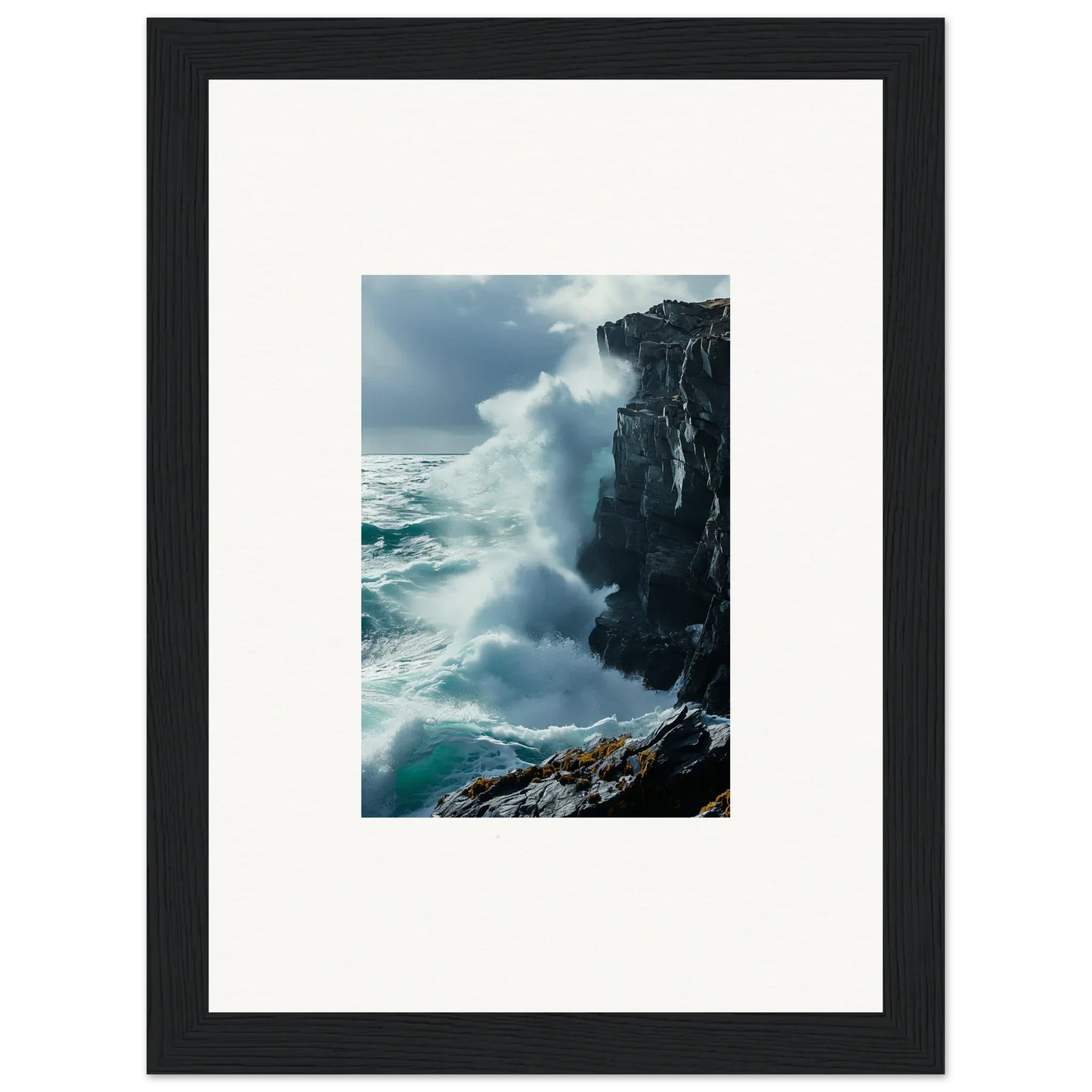 Framed canvas print of crashing waves for your Serenity Cosmos room decoration