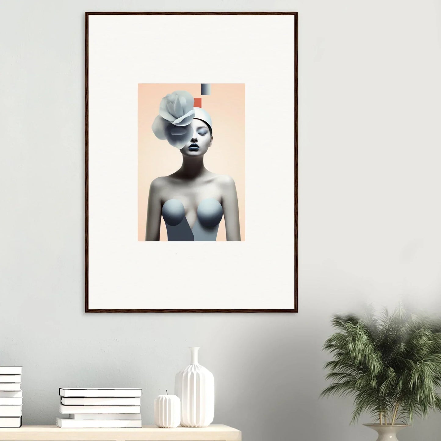 Artistic portrait of a nude female figure for room decoration, perfect with quiet fragrances