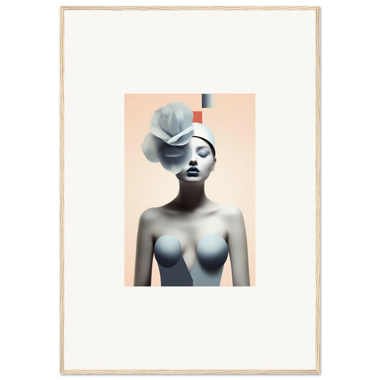 Artistic portrait of a woman with floral headpiece for quiet fragrances canvas print