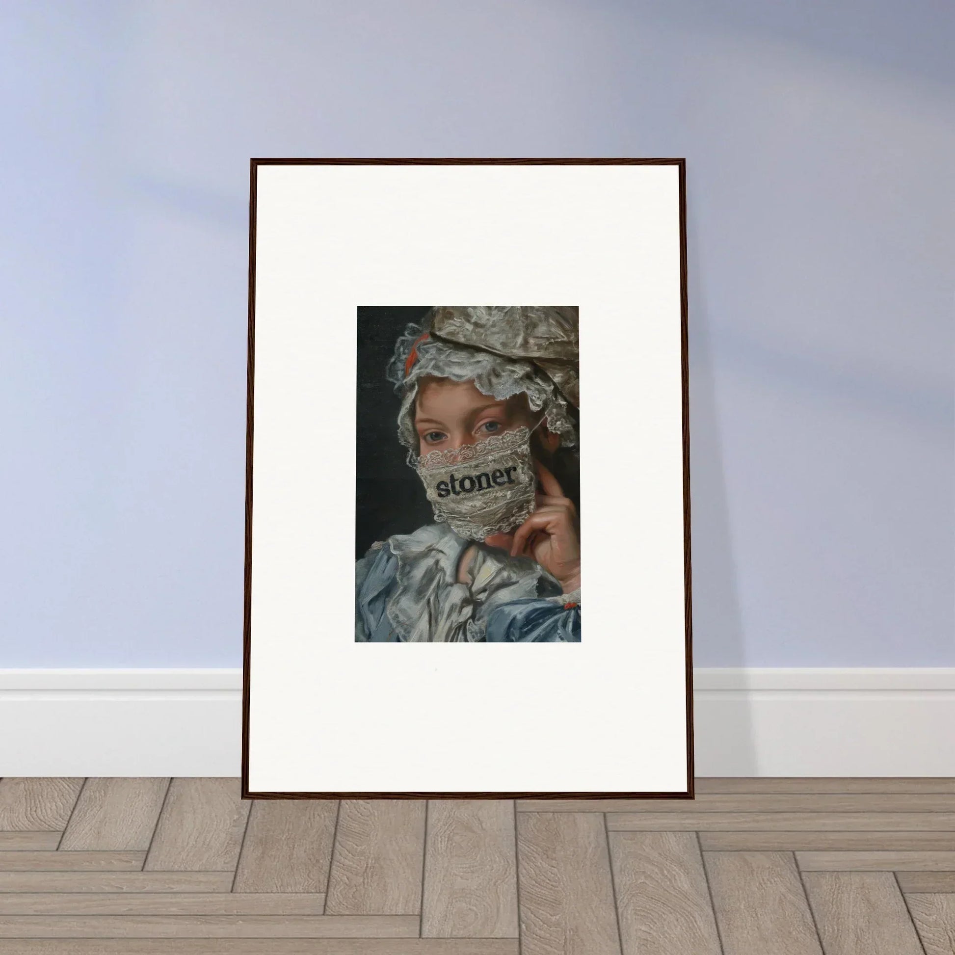 Framed wall art featuring a figure and the word stoner, perfect for Metamorphose Bliss room decor