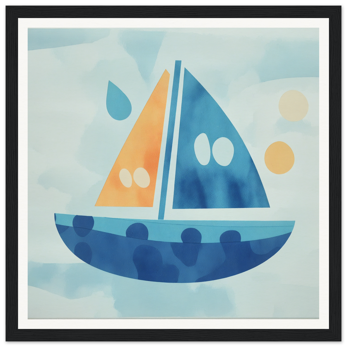 Stylized sailboat with orange and blue sails for Vital Vibrant Pathfinder product
