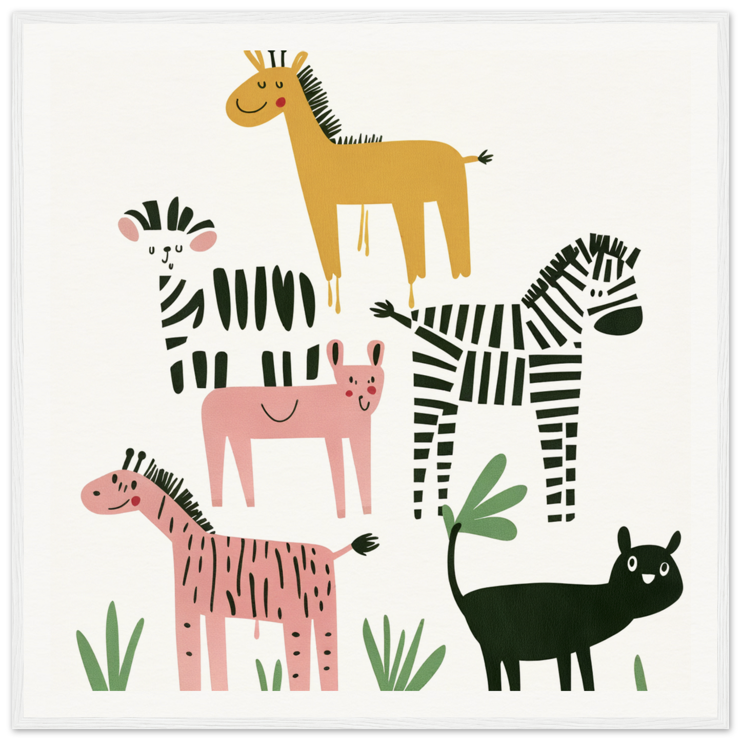 Playful illustration of cartoon animals showcasing Whimsical Beast Ballet theme
