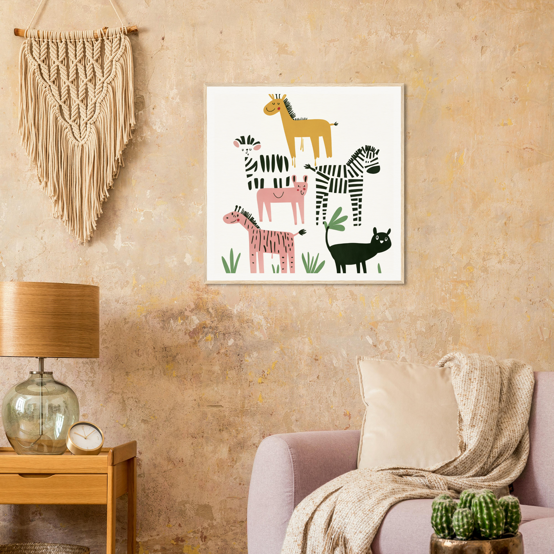 Whimsical art print of stacked animals for Whimsical Beast Ballet decor