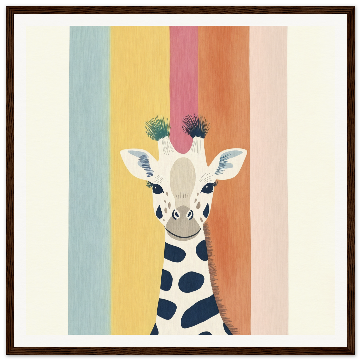 Whimsical Giraffe with spiky hair tufts and spotted pattern in Special Edition Art™