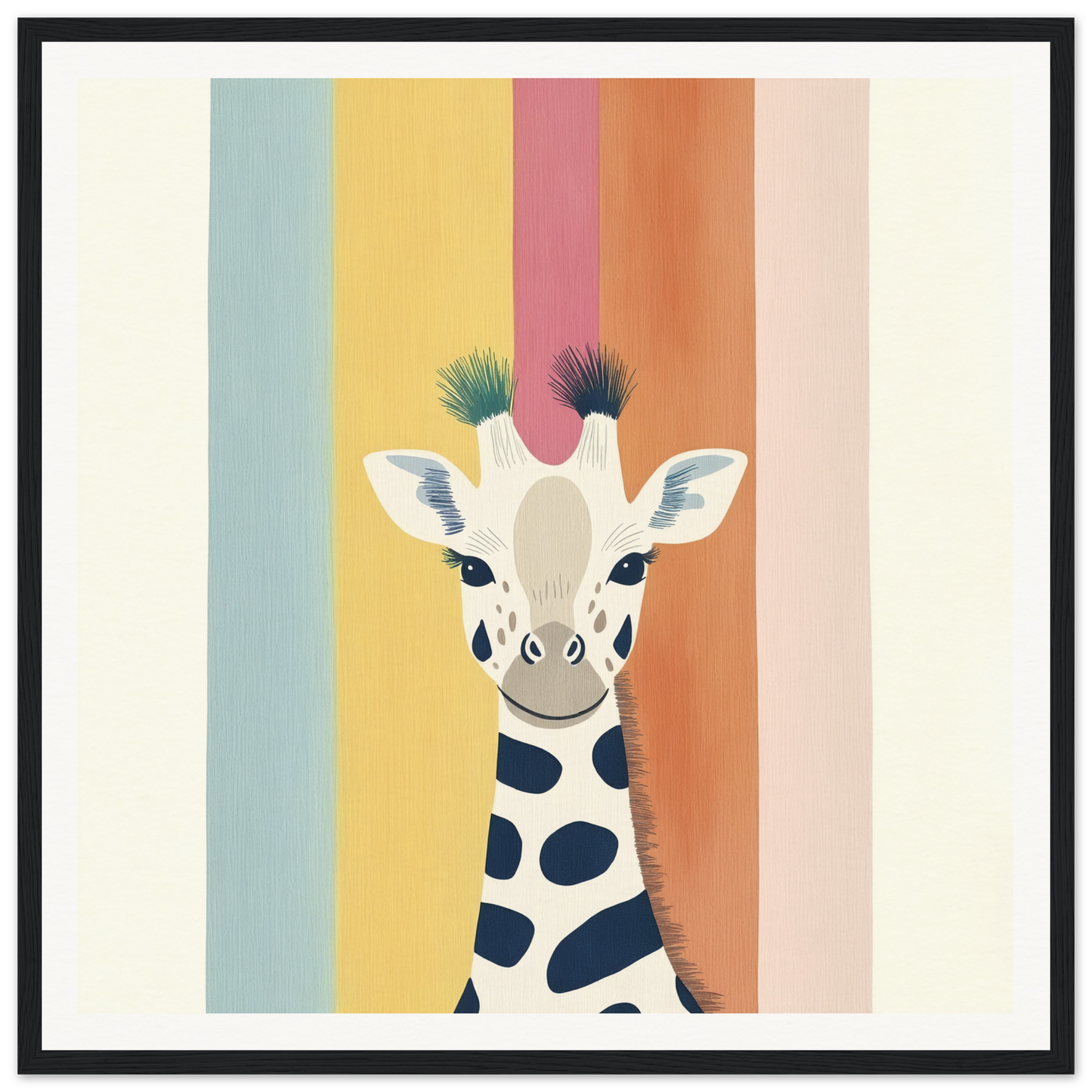 Whimsical giraffe with spiky tufts featured in Special Edition Art™ product