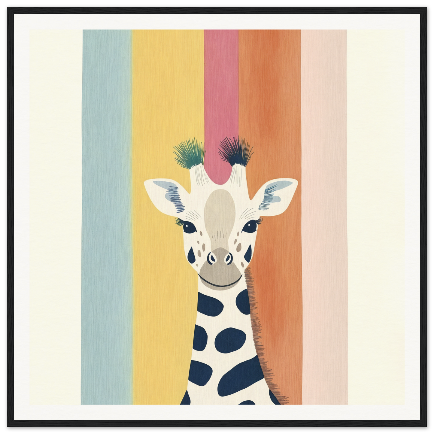 Cartoon whimsical giraffe with spiky tufts and spotted pattern from Special Edition Art™