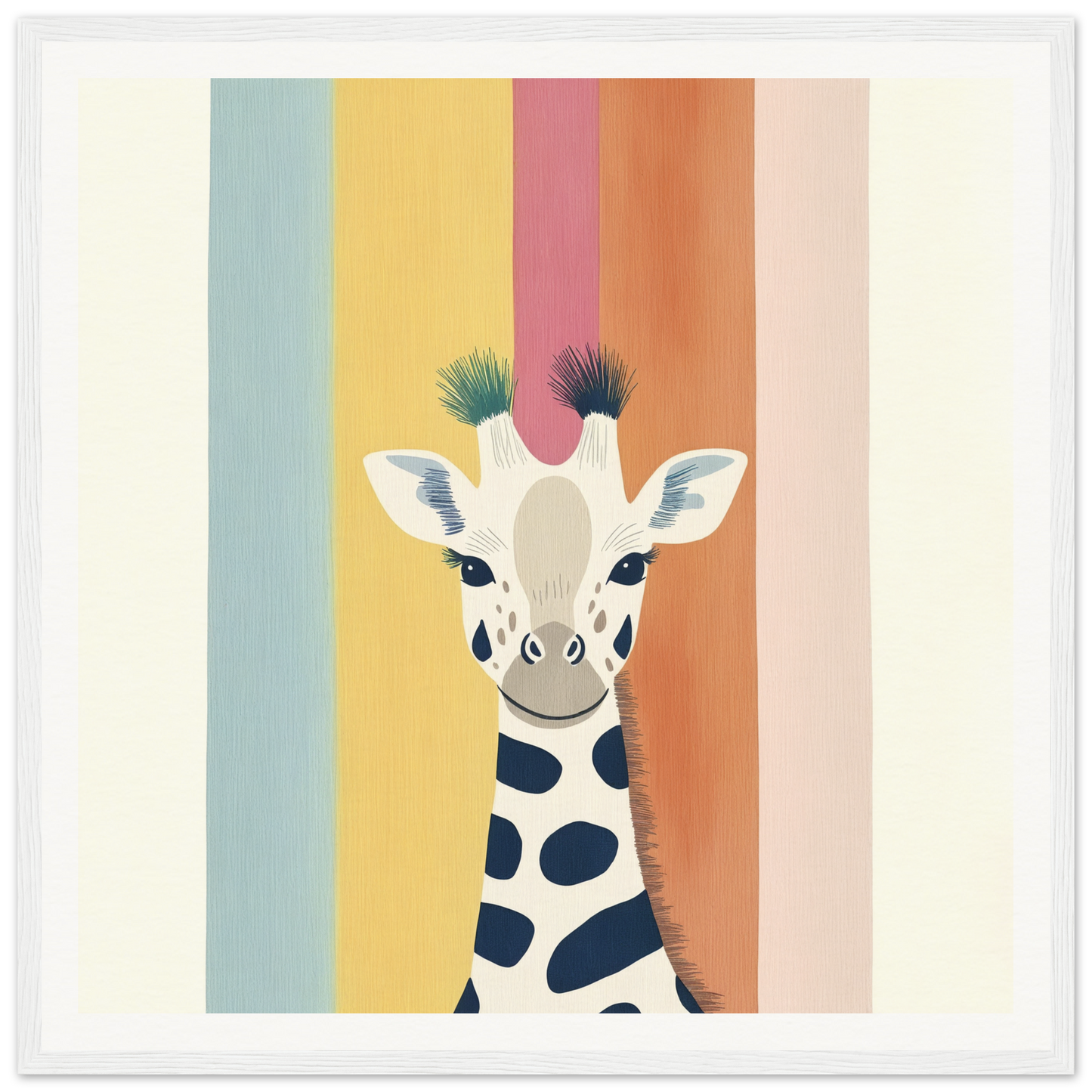 Cartoon whimsical giraffe with spiky hair and spots in Special Edition Art™ design