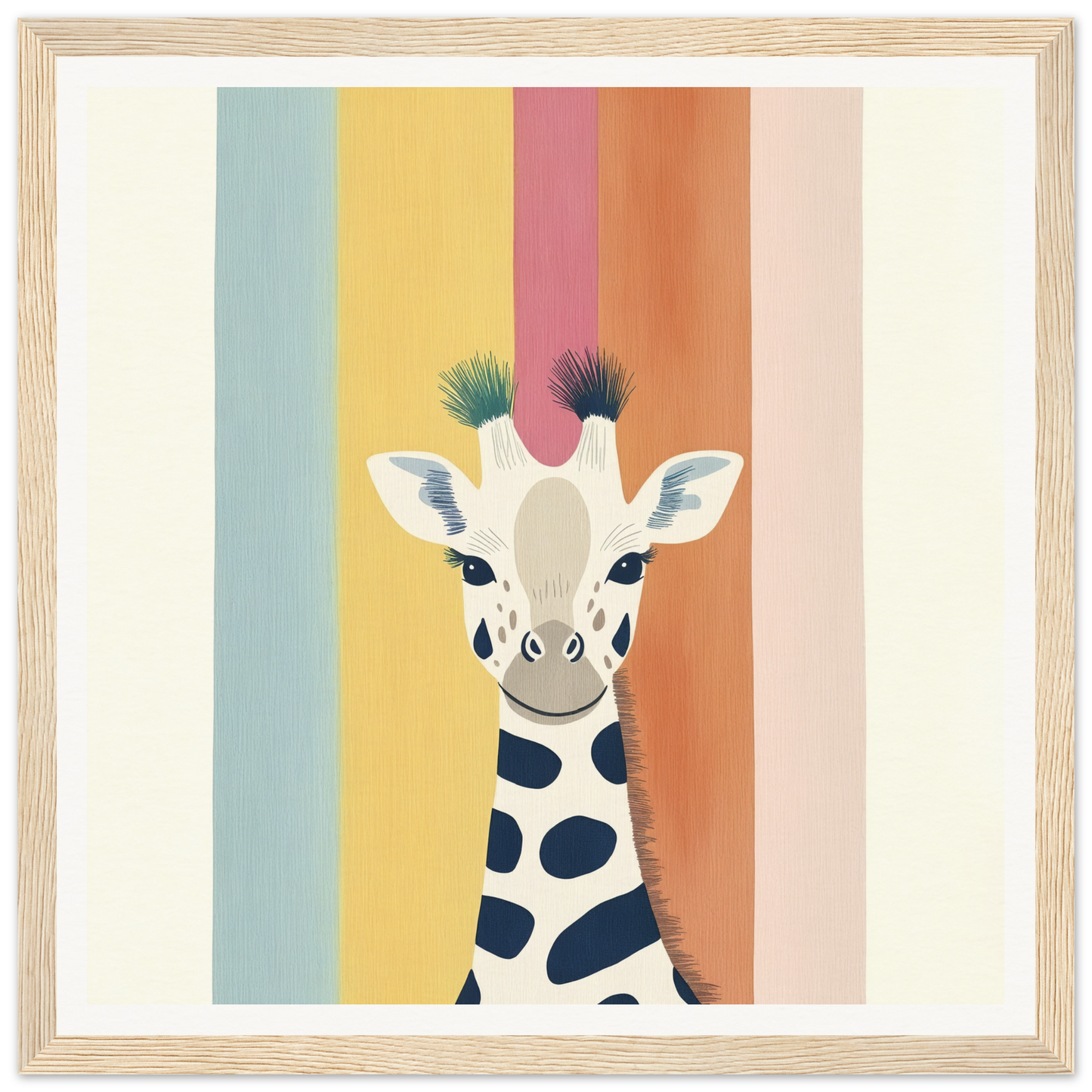 Whimsical Giraffe with blue eyes and black hair tufts in Special Edition Art™ collection