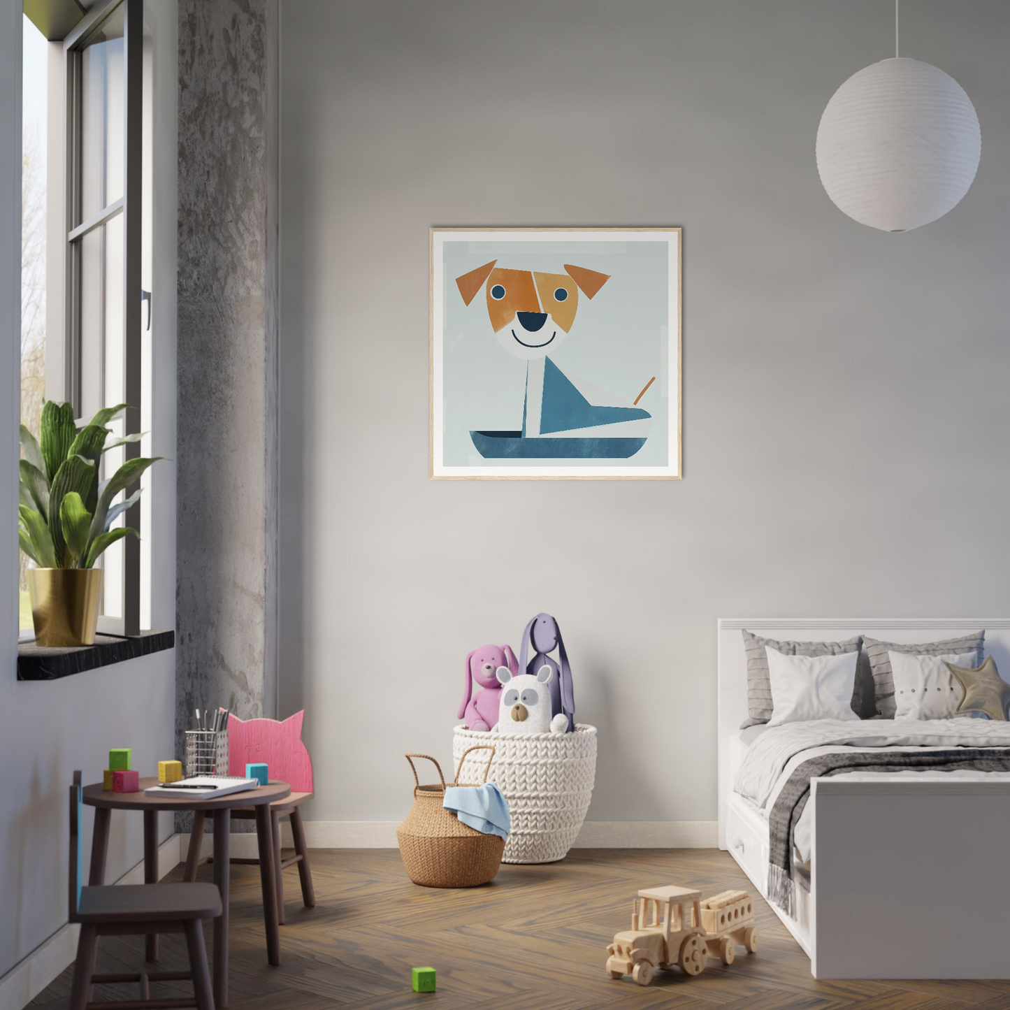 Cartoon illustration of a dog in a blue sailor outfit, featured in special edition art™