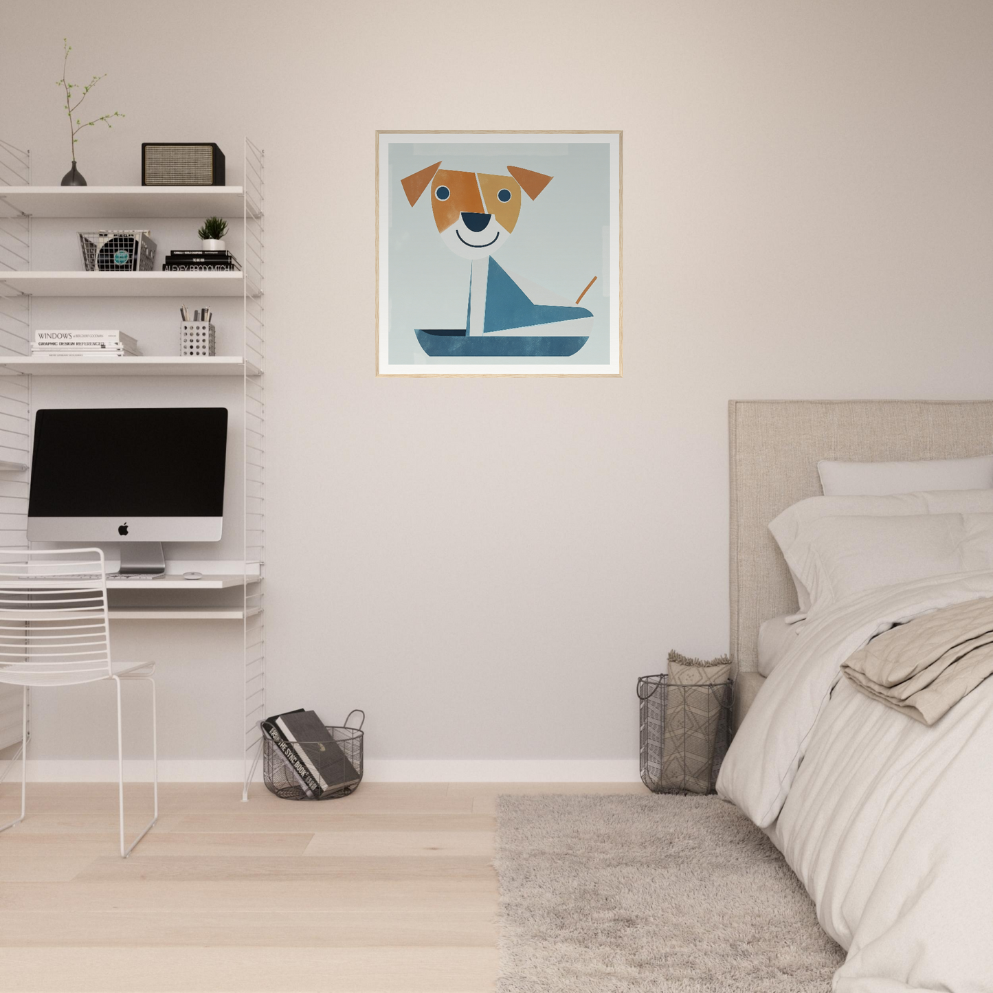 Cute cartoon dog in a sailboat artwork, part of Special Edition Art™ collection