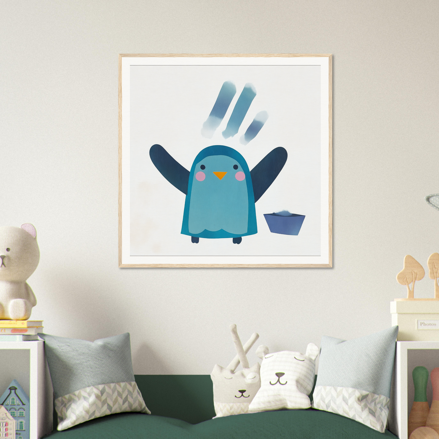 Cute cartoon winged penguin with raised wings for the Winged Penguin Plunge special edition art™
