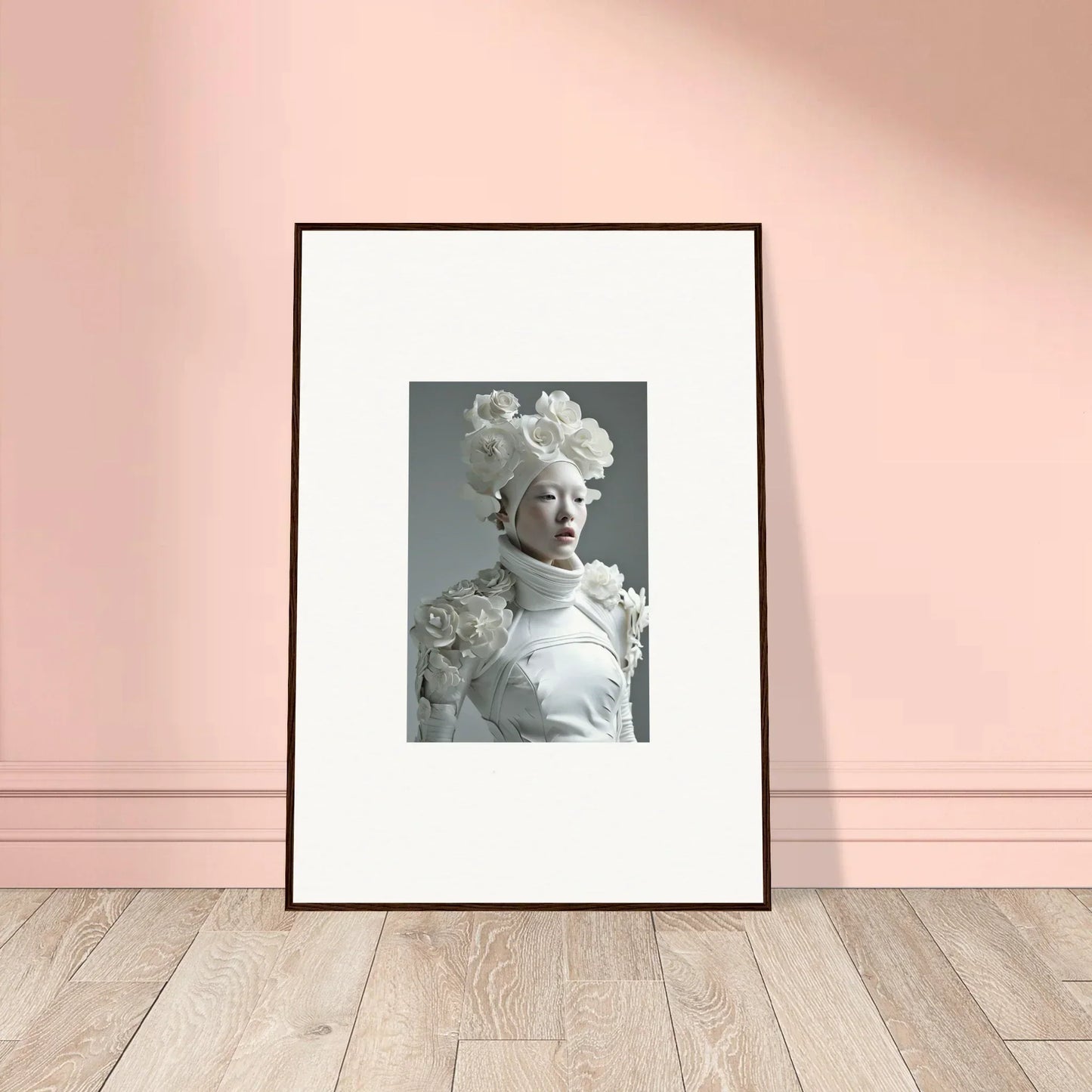 Framed black and white wall art of a stylish sculpture for unique room decoration