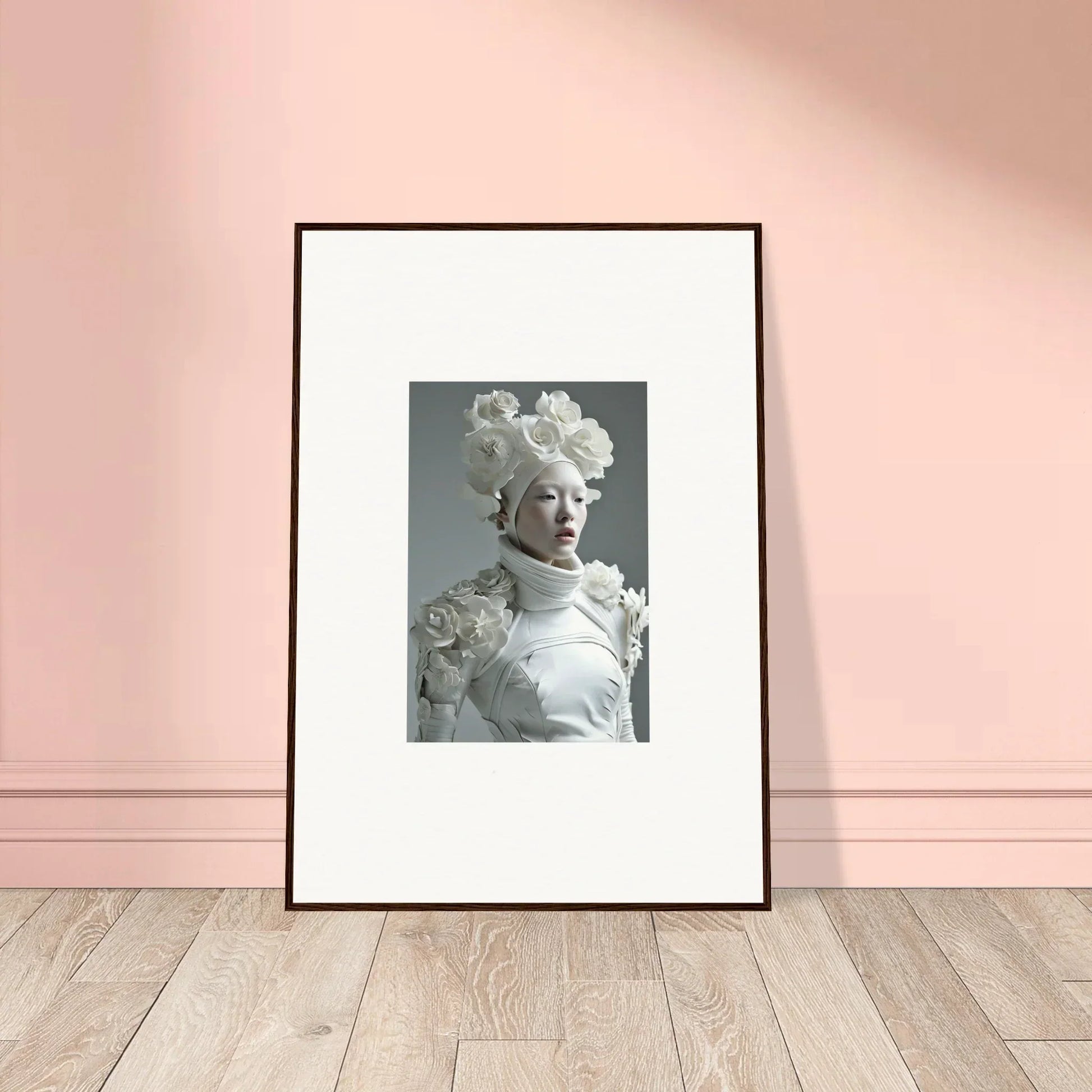 Framed black and white wall art of a stylish sculpture for unique room decoration