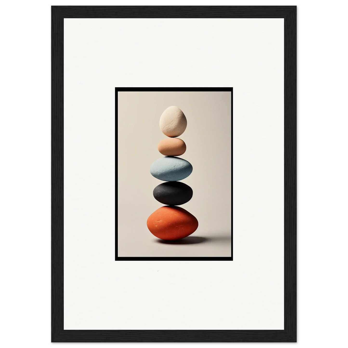 Colorful stacked stones in a balanced arrangement for unique room decor canvas prints