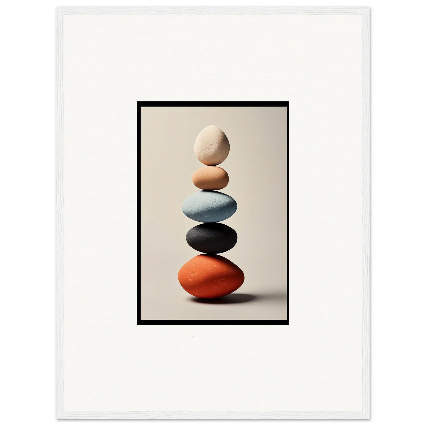 Balanced colorful stones in a stack for unique room decor and canvas prints
