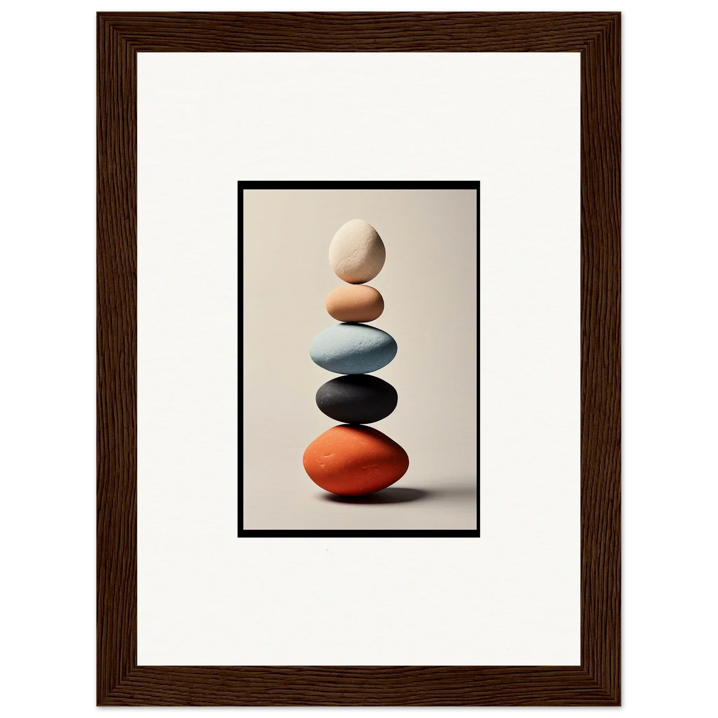 Colorful stacked stones for stylish room decor or framed wall art