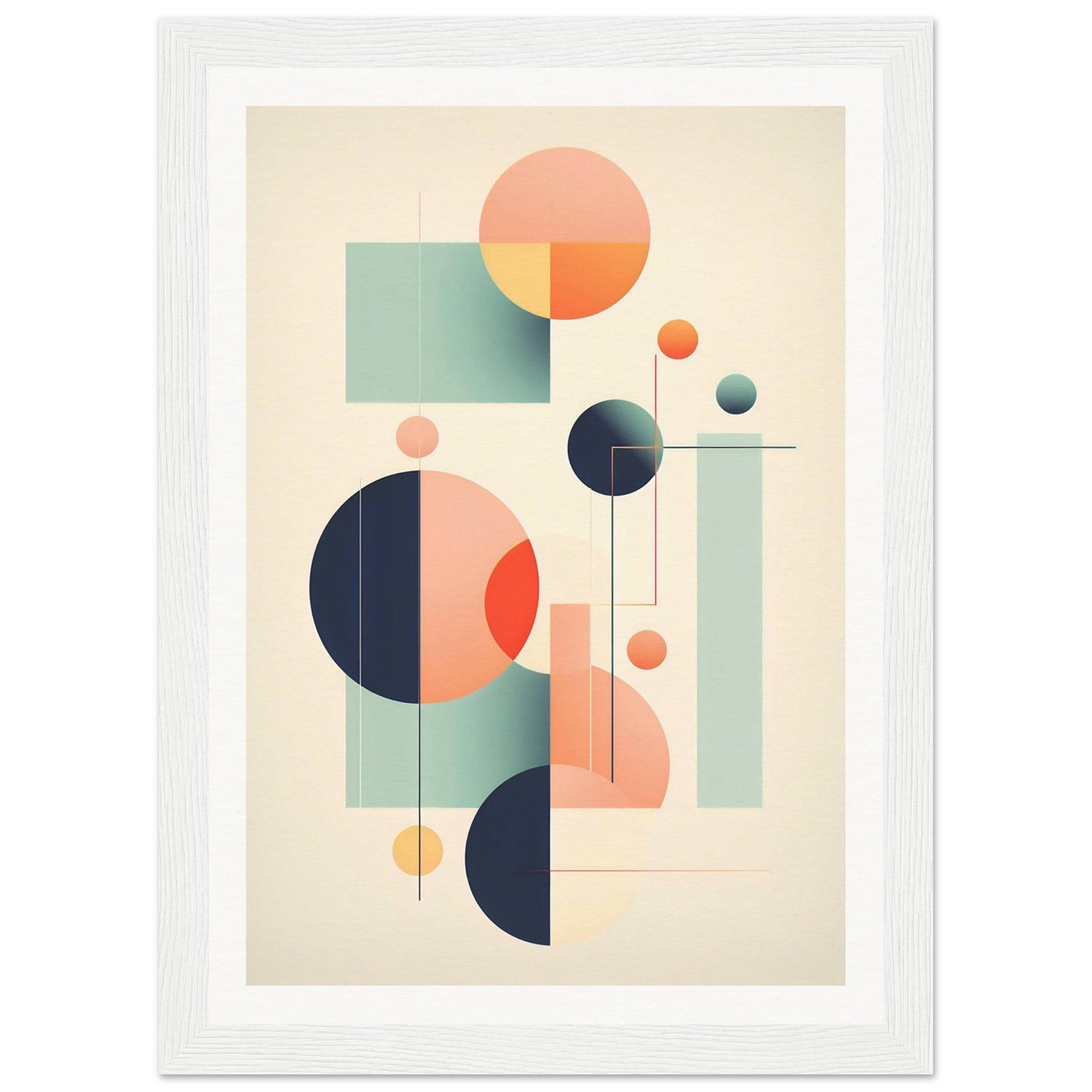 A framed print with geometric shapes