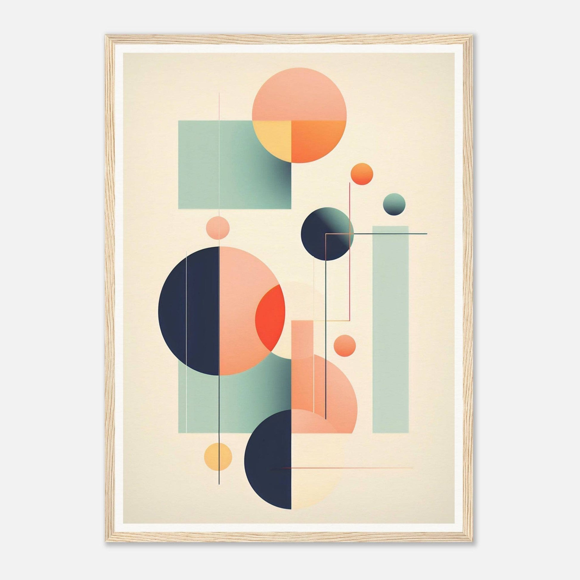 A framed print with geometric shapes