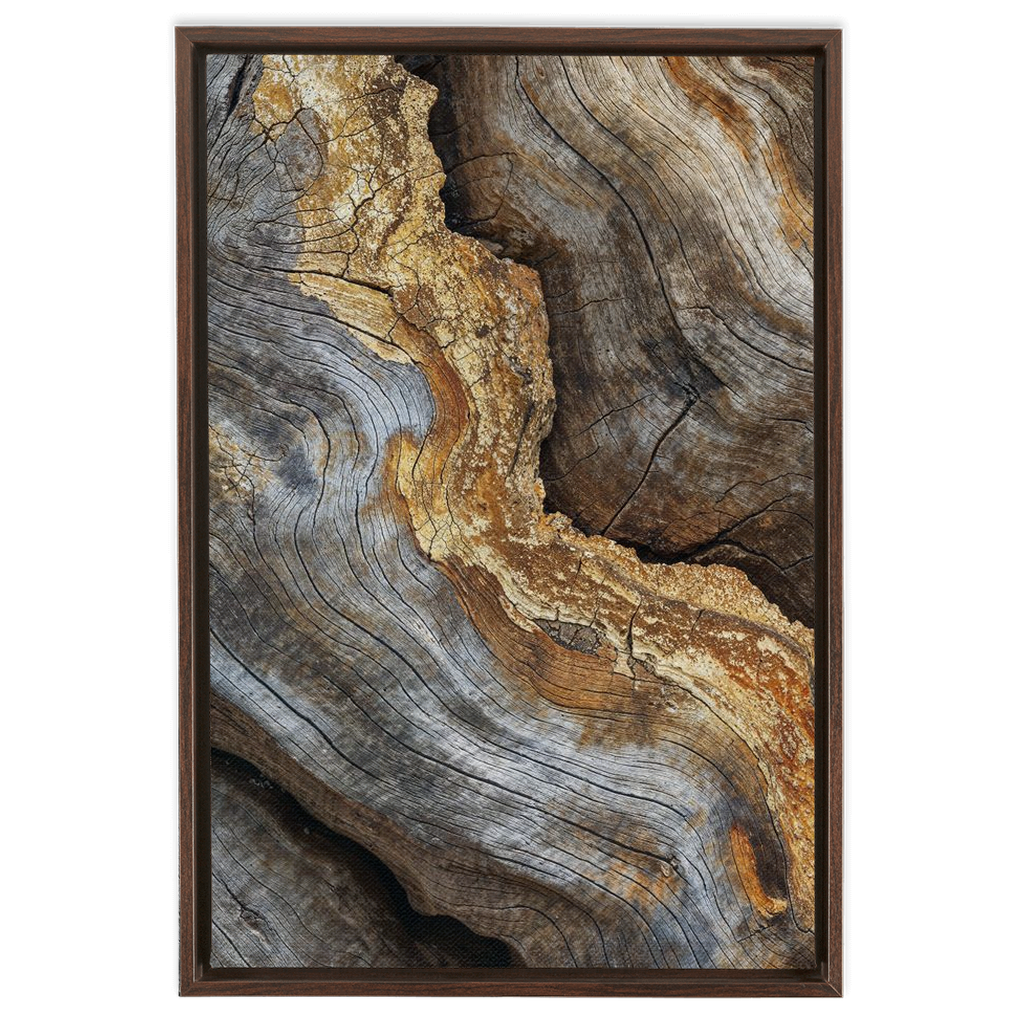 A framed print of a tree trunk