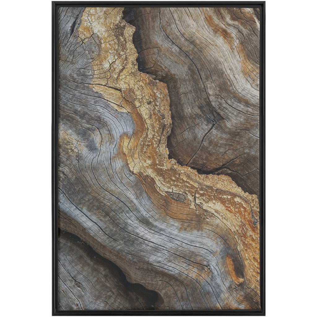A framed print of a wood texture