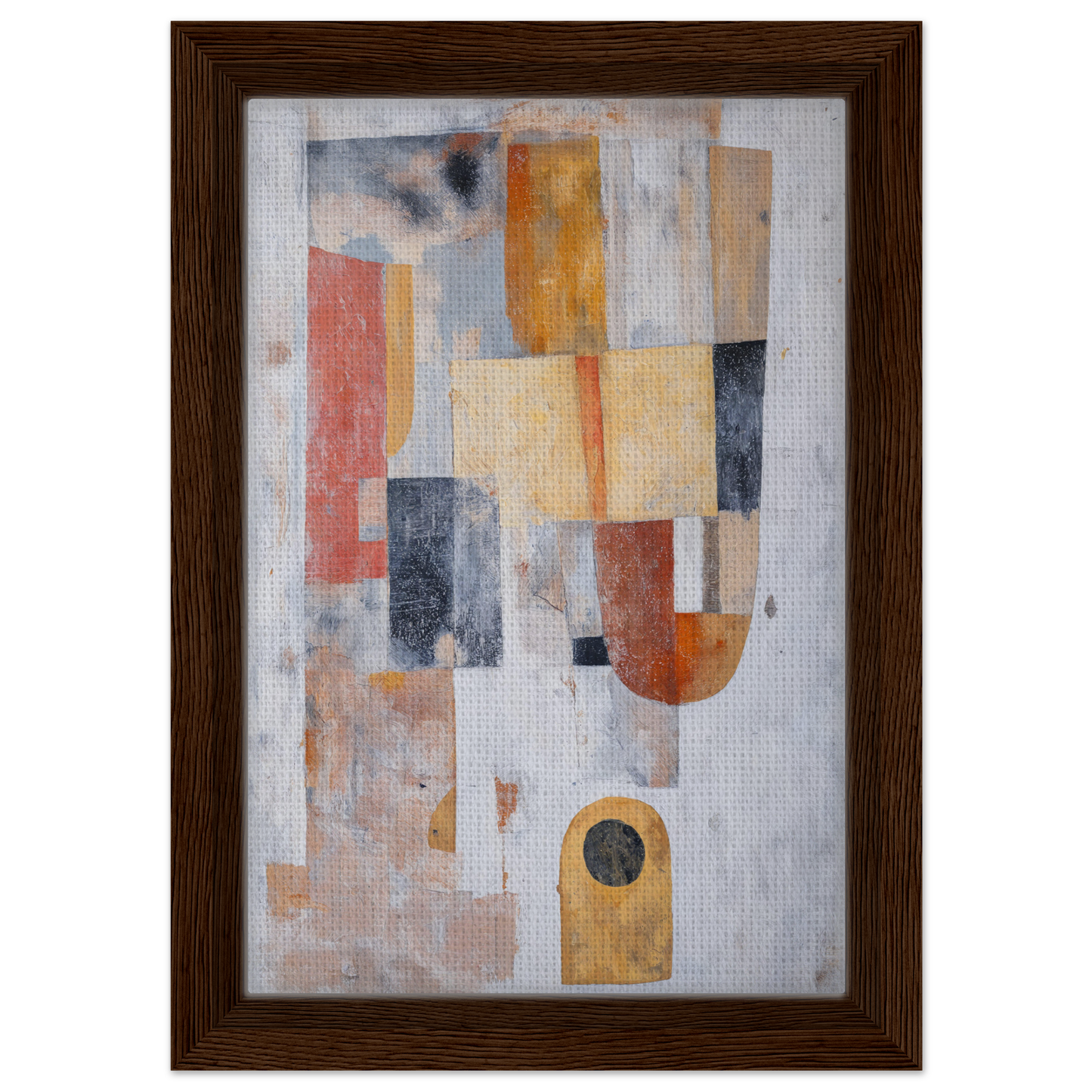 Abstract painting of geometric shapes in earthy tones from Geometric Reverie Saga