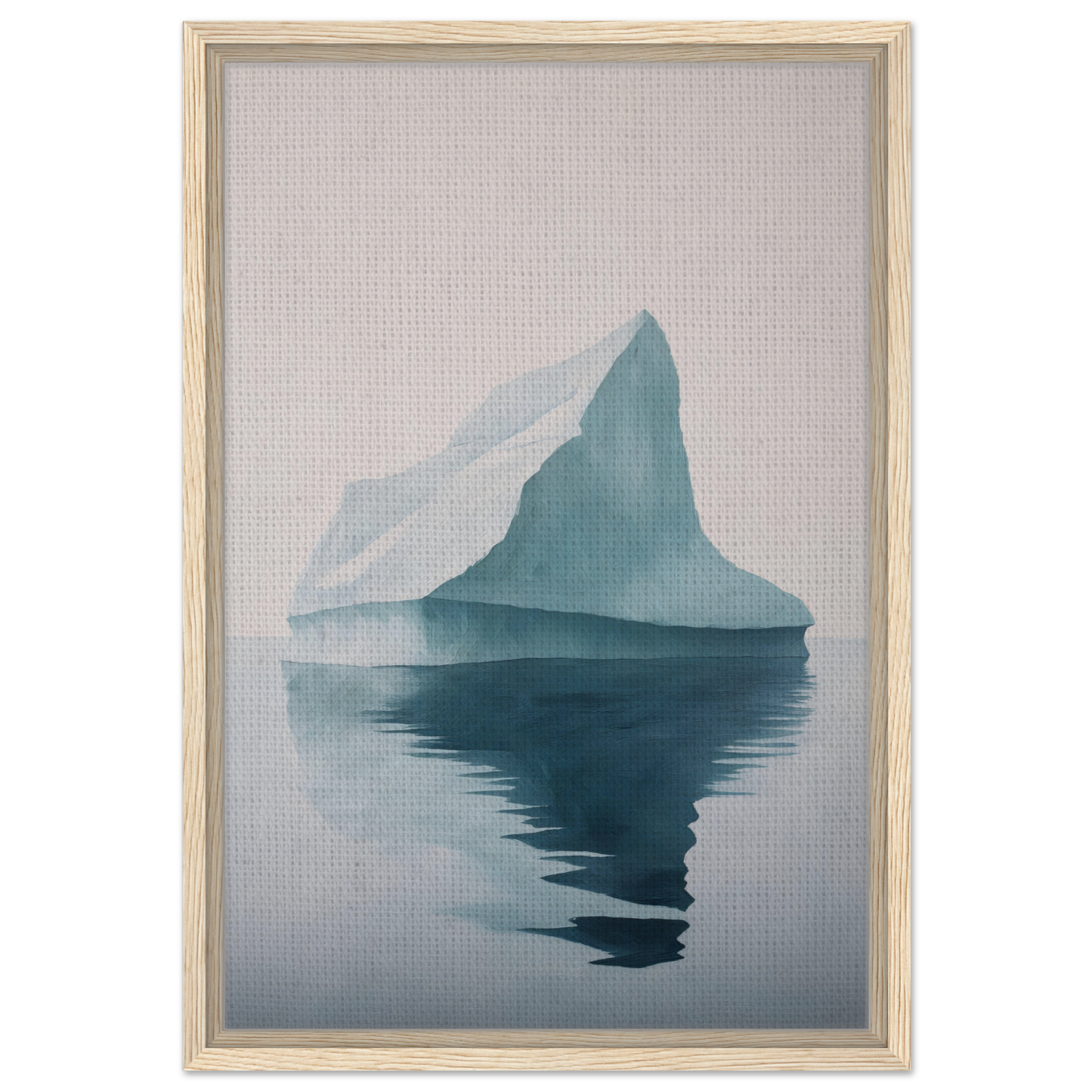 Iceberg with peak reflected in calm water, showcasing Iceberg Epiphanies room decor