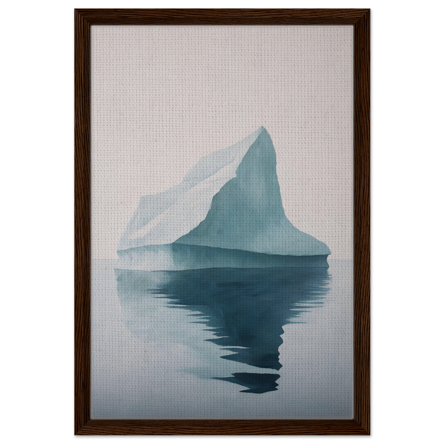 Iceberg with a peak reflected in water, featured in Iceberg Epiphanies framed canvas print
