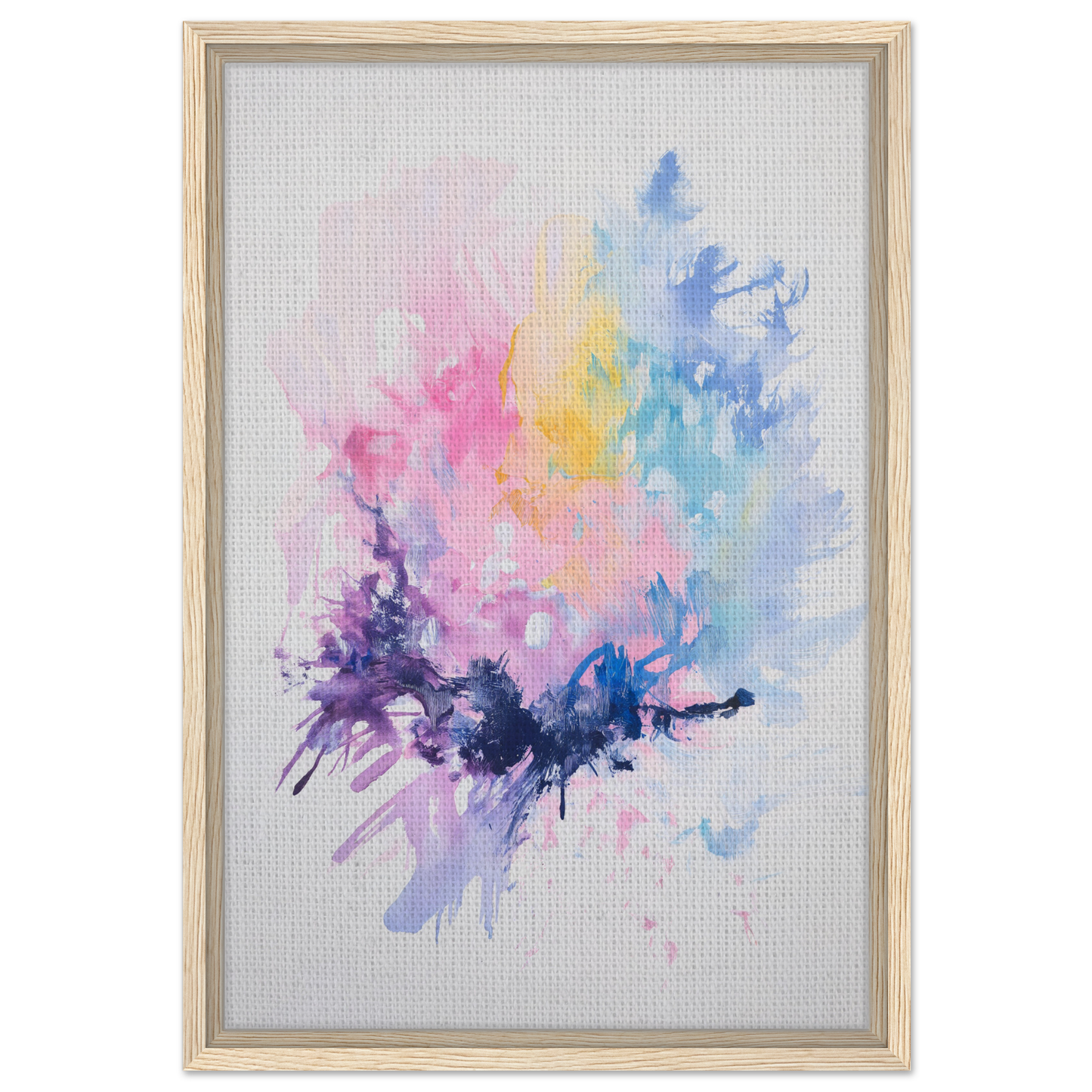 Framed canvas print of Imbibe Celestial Alchemy with abstract pastel watercolor splashes