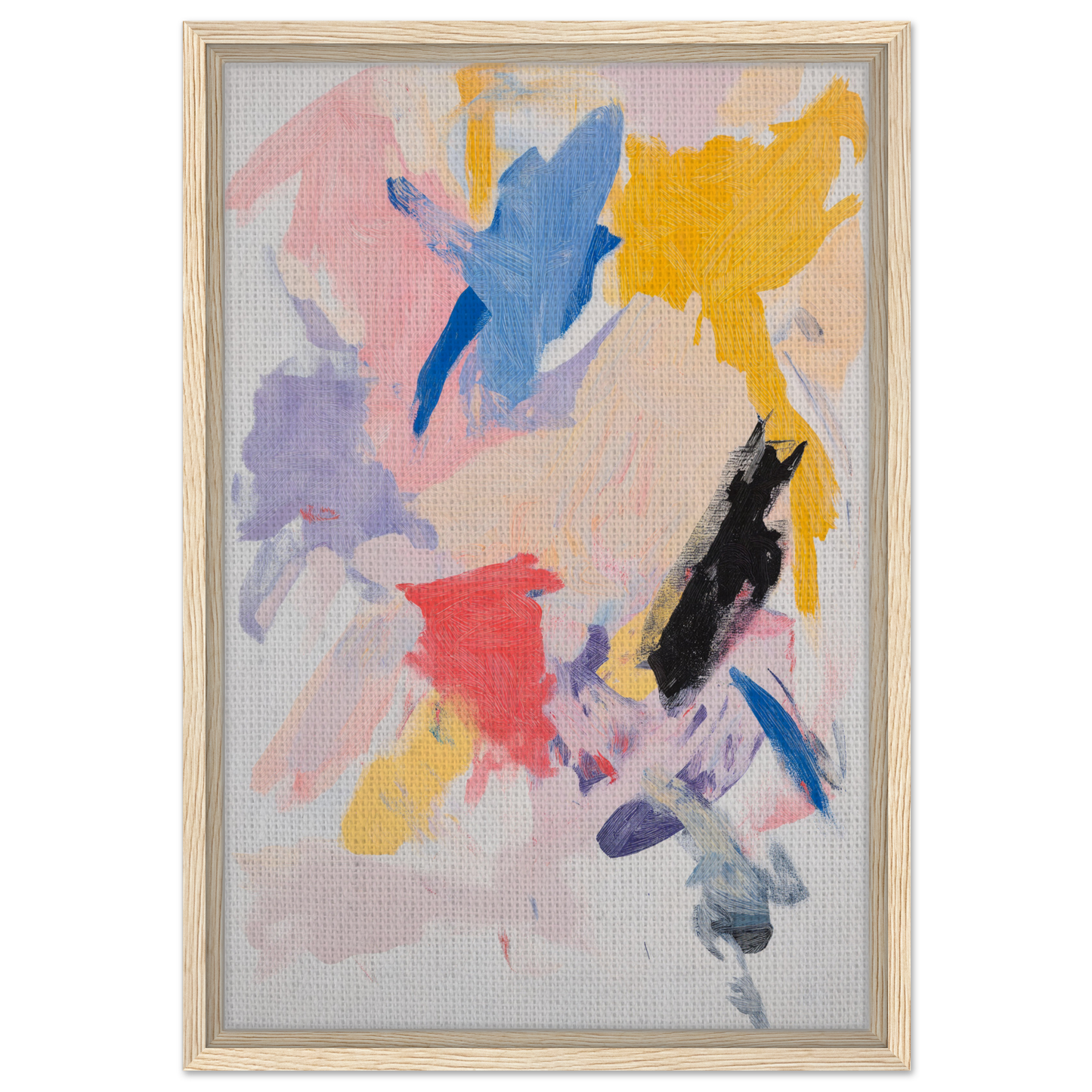 Abstract painting Joy’s Chromatic Fugue with vibrant pastel and bold hues for room decor