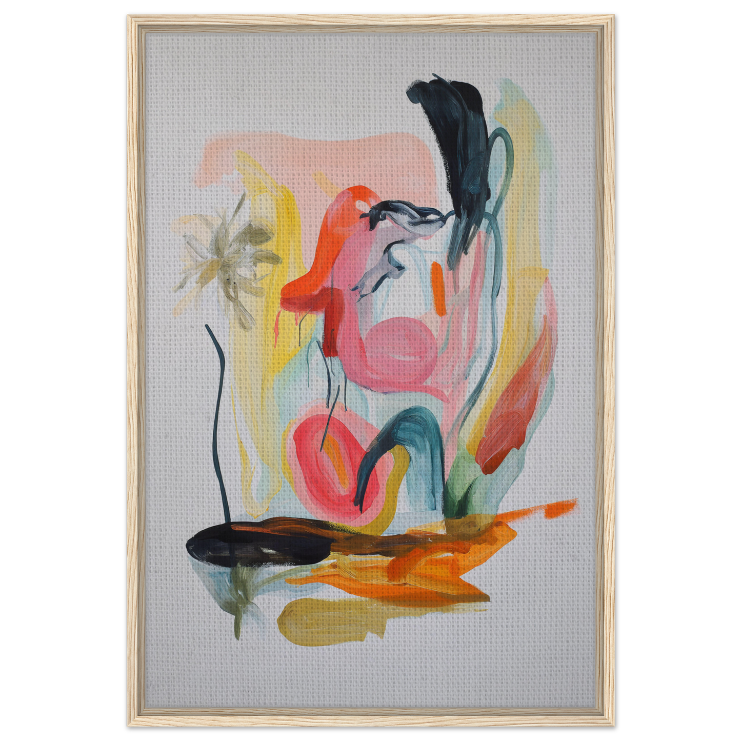 Abstract painting in vibrant hues for Kaleidoscope’s Thought Symphony framed canvas print