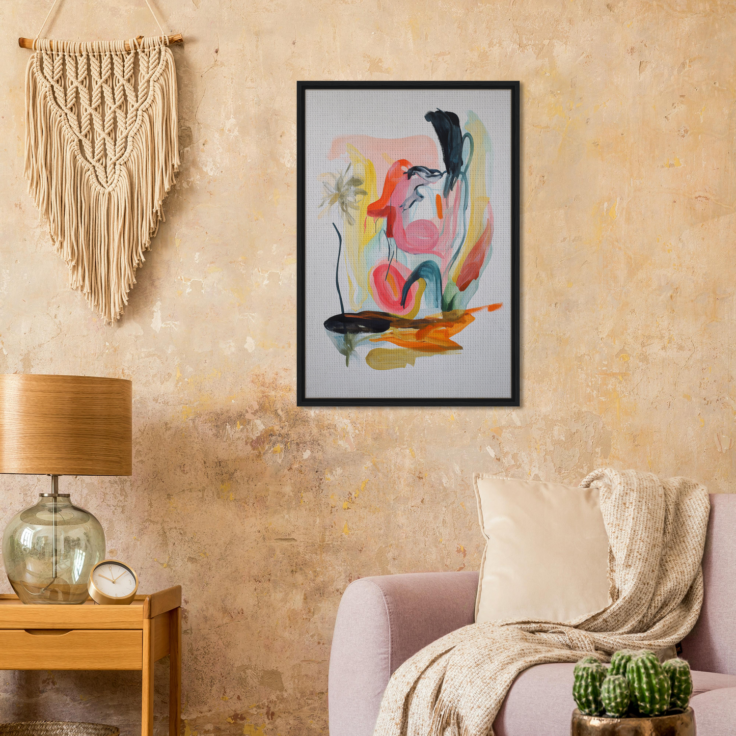 Framed abstract painting in Kaleidoscope’s Thought Symphony for stylish room decor