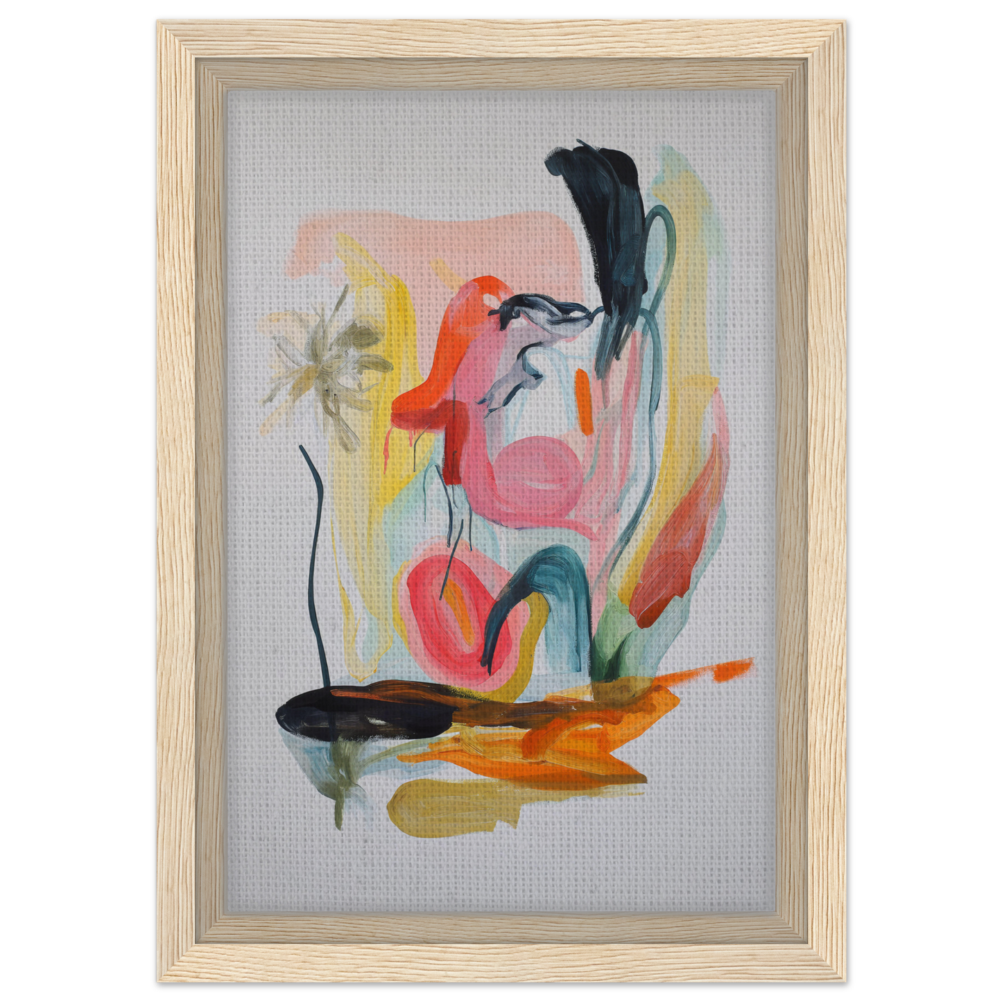 Abstract painting of colorful shapes on light background from Kaleidoscope’s Thought Symphony