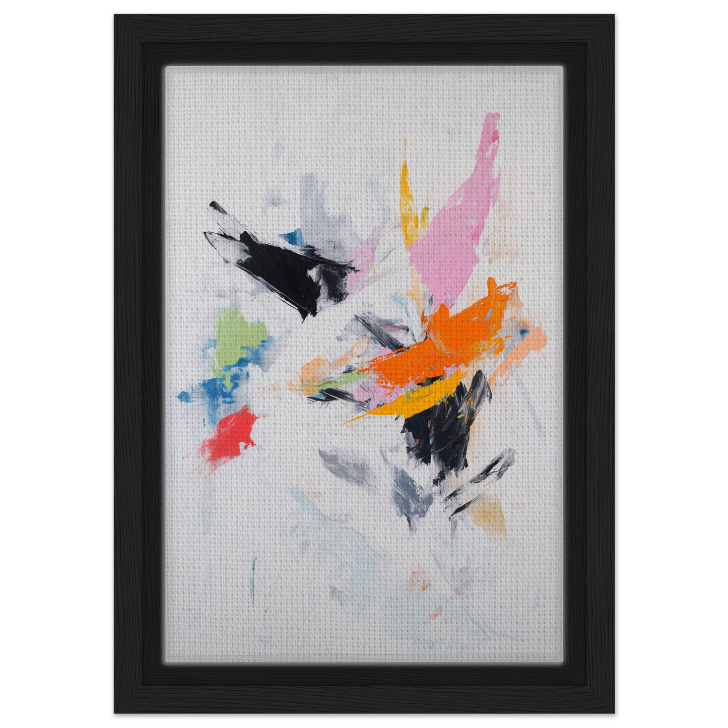 Abstract painting Kaleidoscopic Action Burst with colorful brushstrokes for room decor