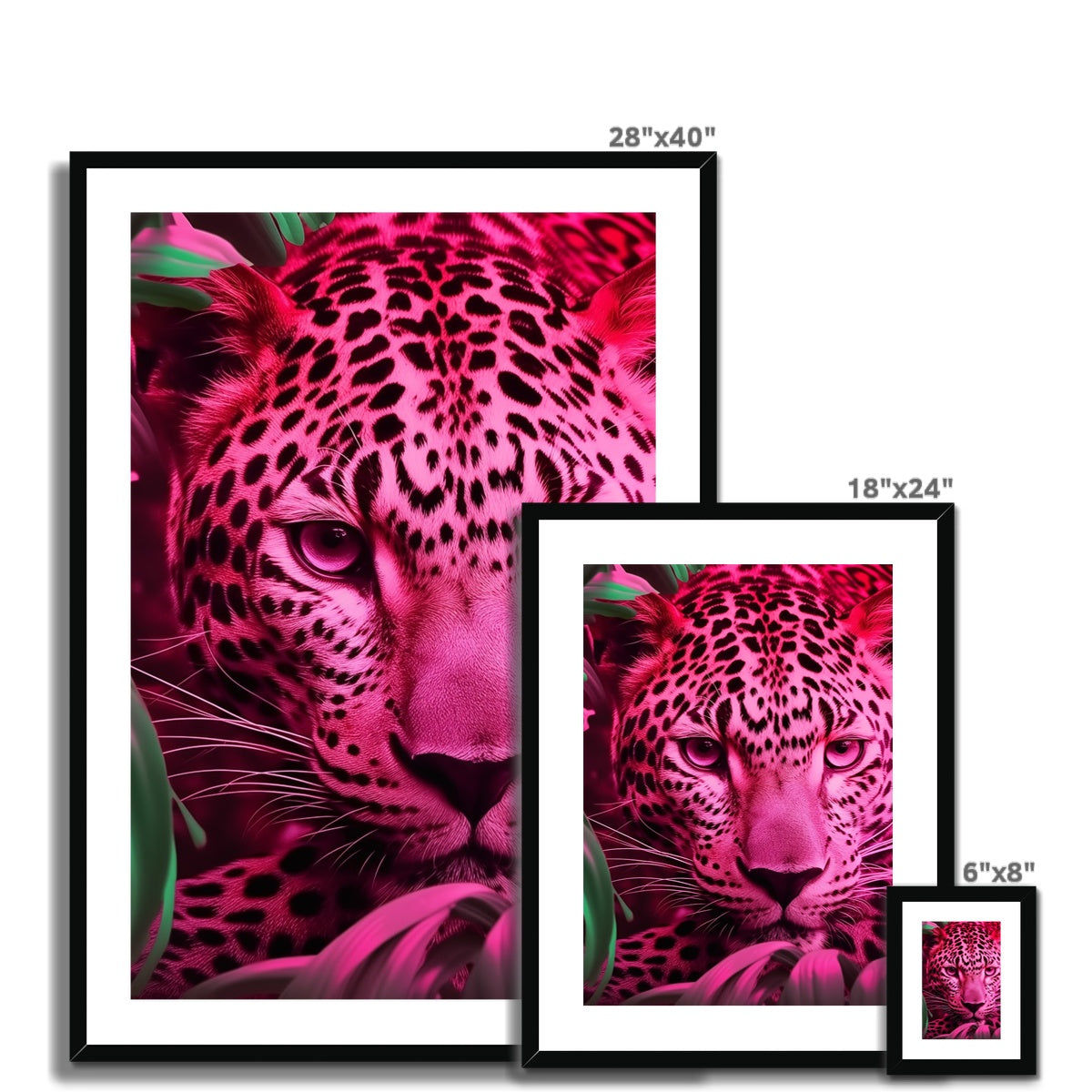 Leopard pink - framed print