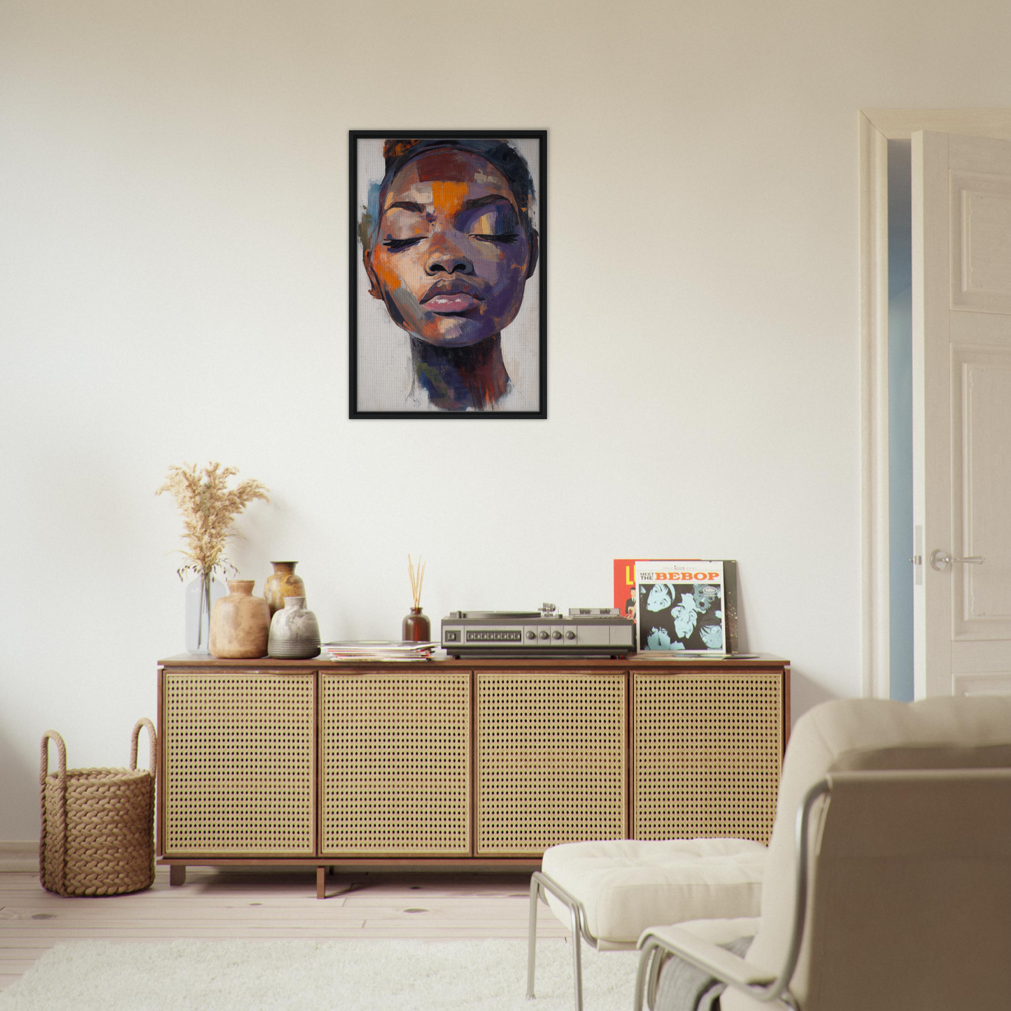 Portrait of a person showcasing vibrant orange and purple eyeshadow from Mystic Palette Reverie