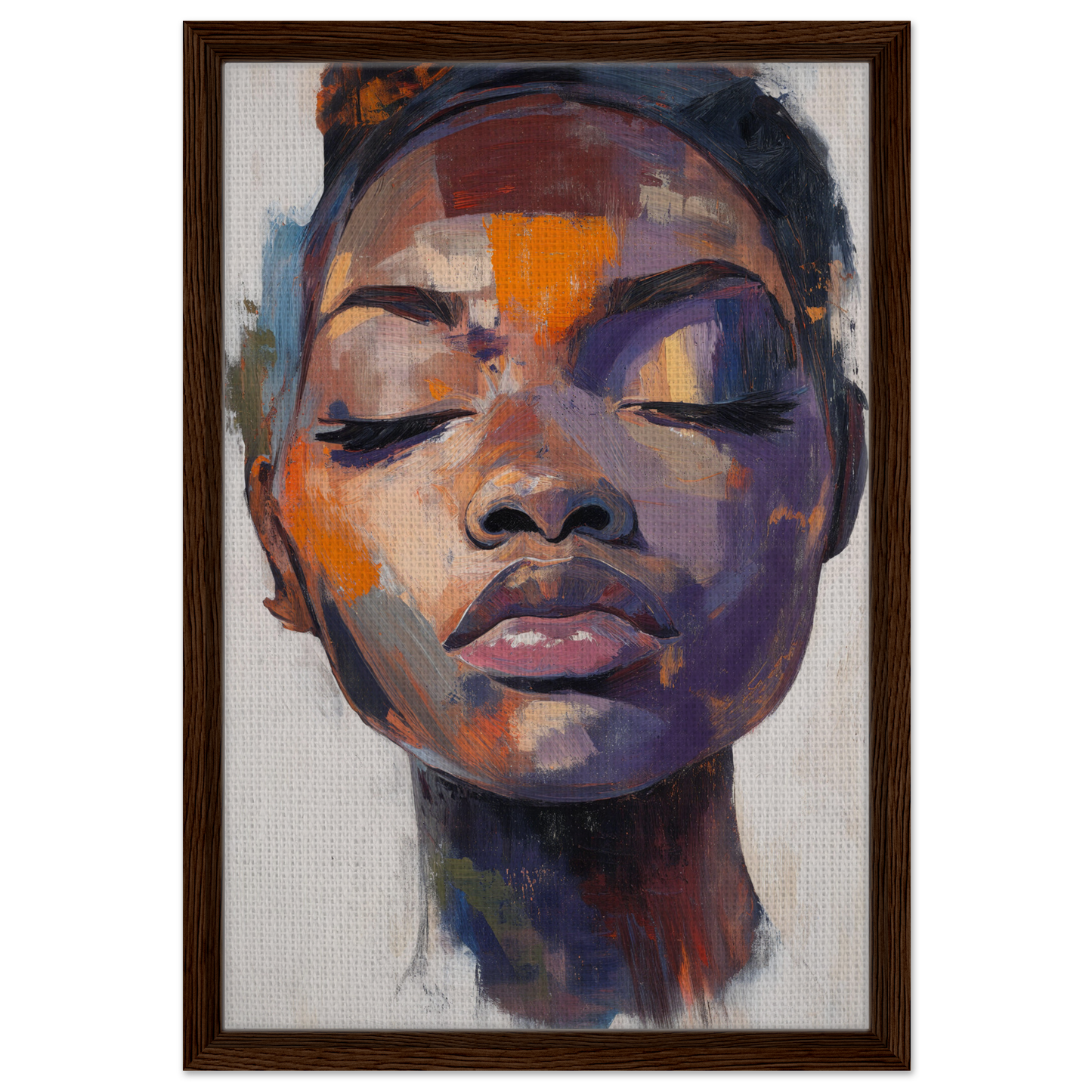 Colorful abstract portrait painting in Mystic Palette Reverie for stylish room decor