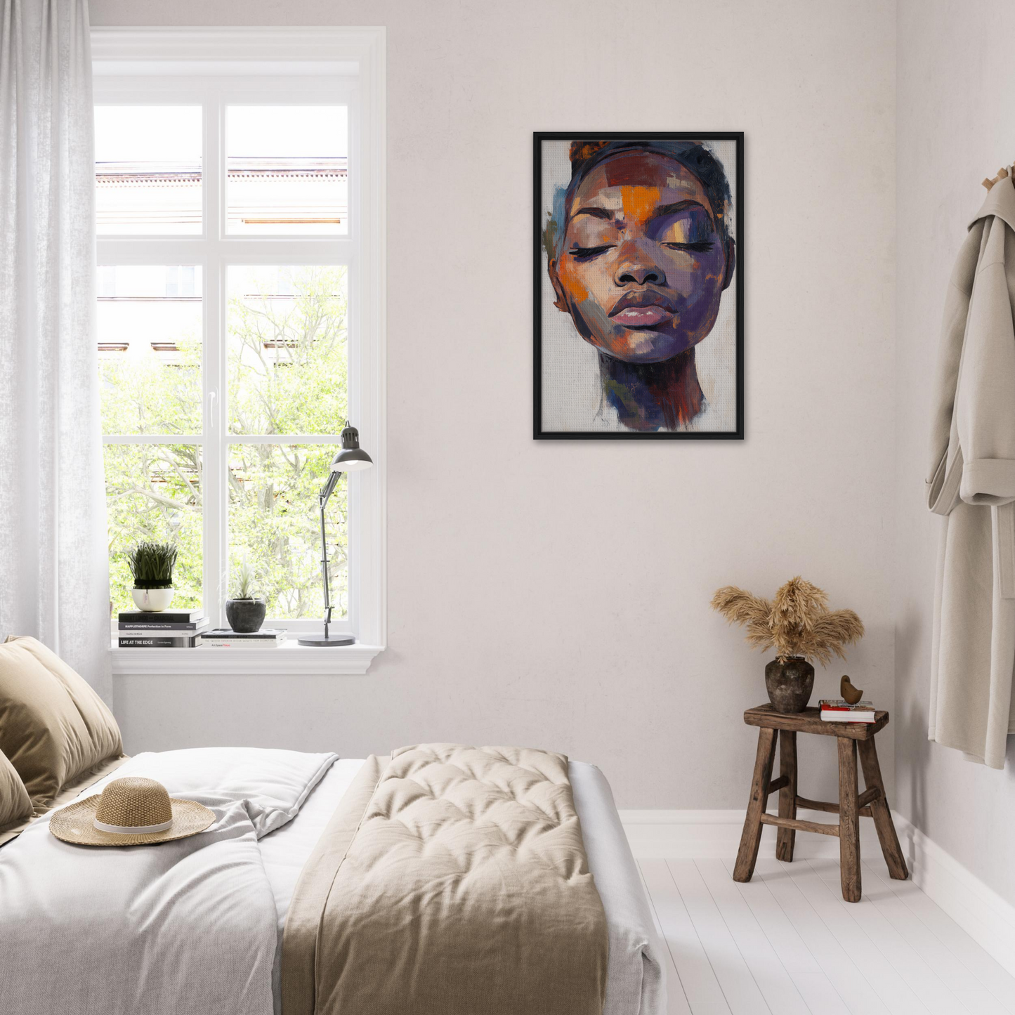 Colorful portrait in black frame from Mystic Palette Reverie for stylish room decor