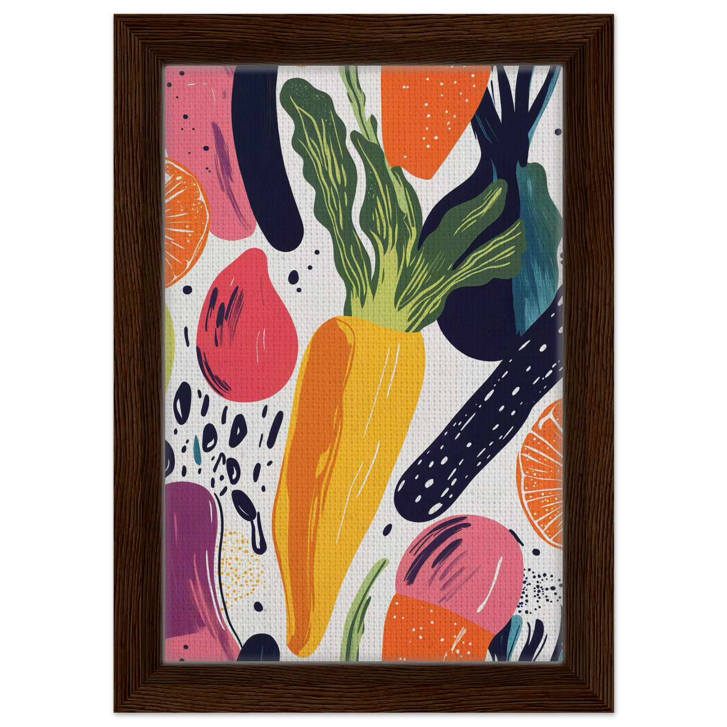 Colorful abstract painting of fruits and vegetables in Nourishment Reverberation Fields