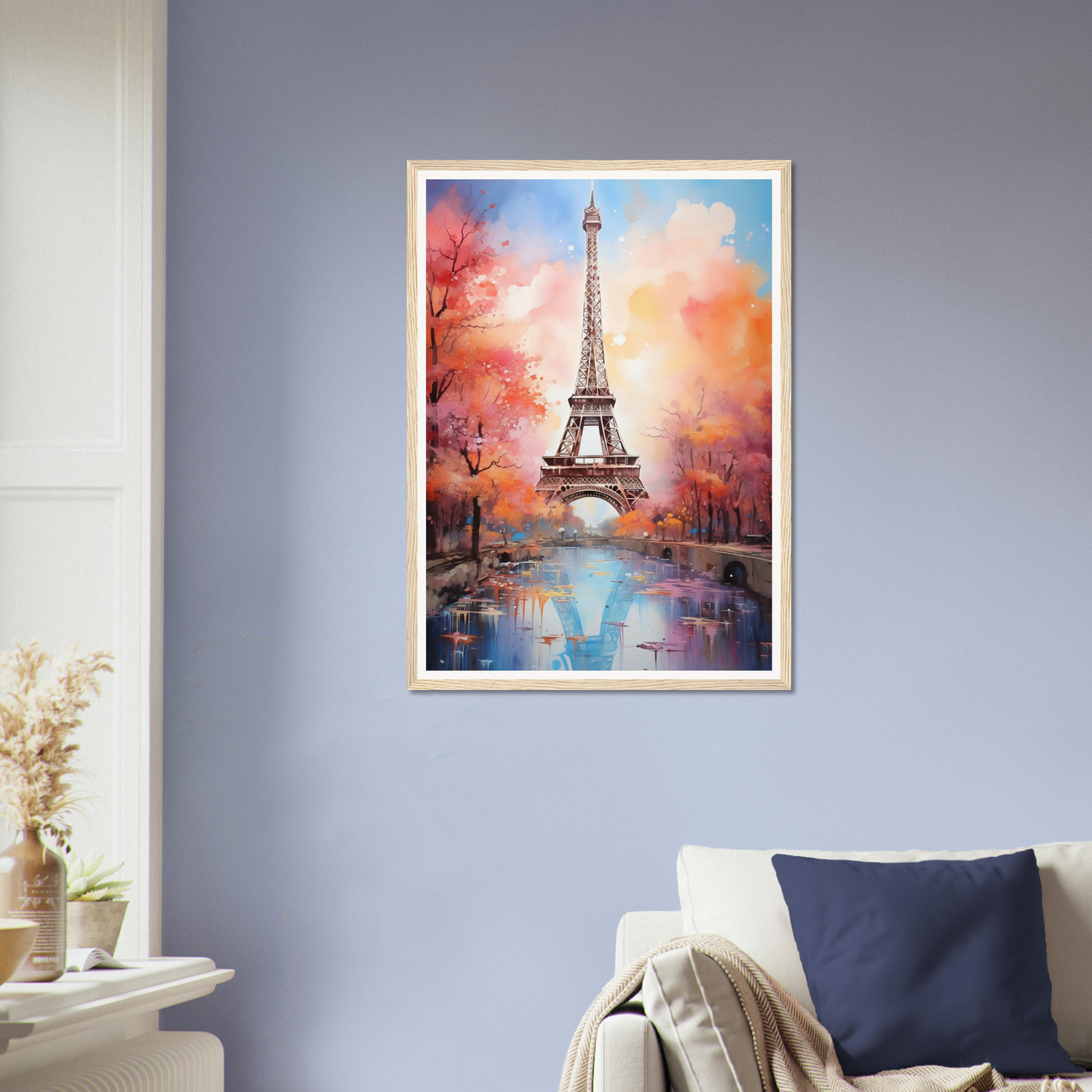 A painting of the eiff tower in paris