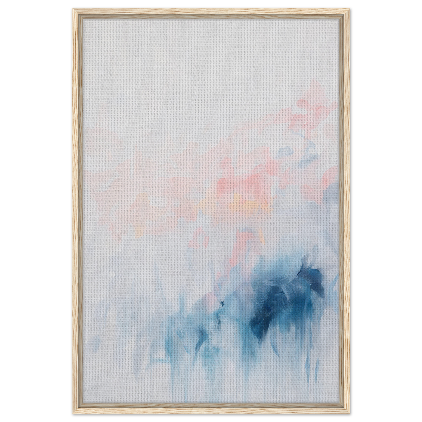 Abstract watercolor painting in soft blue and pink hues from Pastel Reverie collection