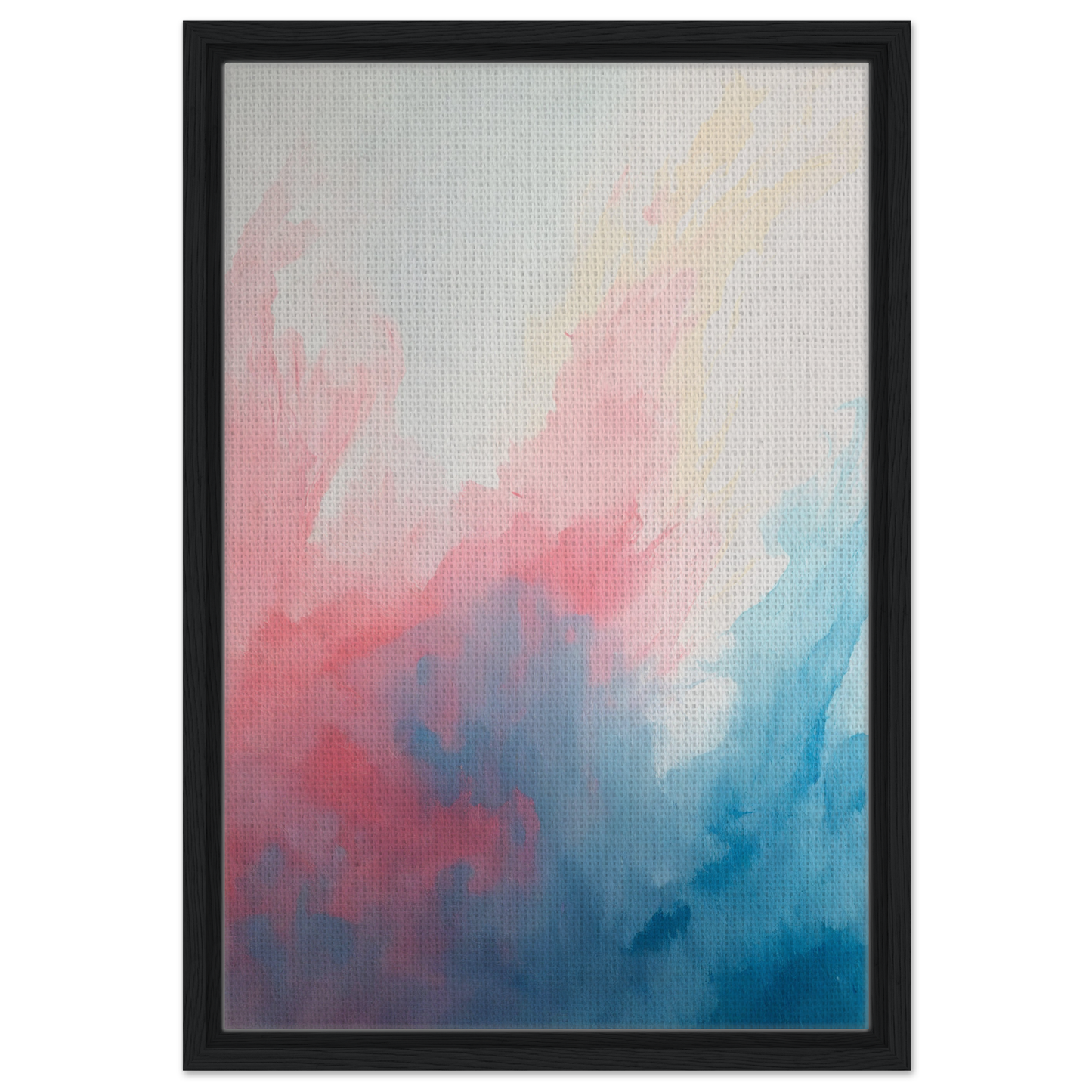 Abstract painting in soft pink and blue blends for Pastel Whirl Dance room decor