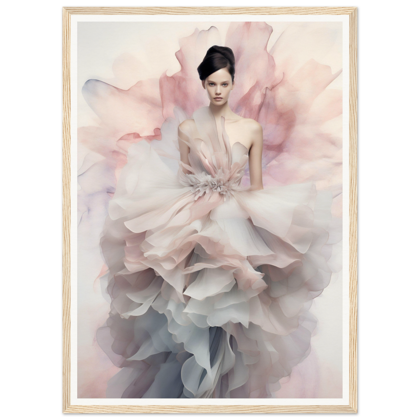 A high-quality Fashionista The Oracle Windows™ Collection poster of a woman in a pink dress, perfect for transforming your space and hanging on your wall.