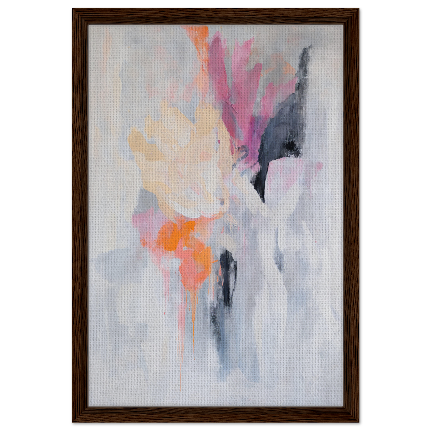 Abstract painting in soft pastels, part of Petal-Loom Murmurs collection for room decor