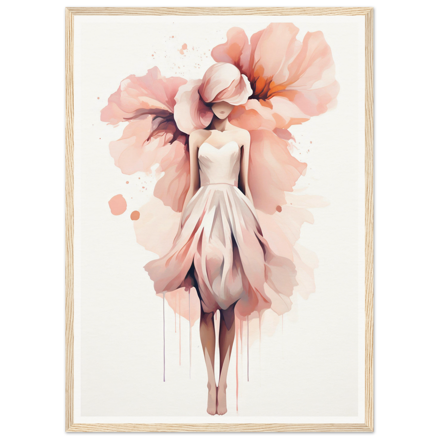 A pink flower in a white frame